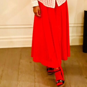 Red lace long skirt Lisa Marie Fernandez